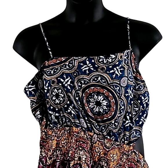 Anthropologie Asymmetrical Midi Slip Dress - Size 2X, Boho Mixed Print, NWT - Picture 3 of 8